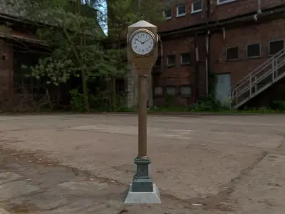 town clock pbr materials Low-poly 3D model