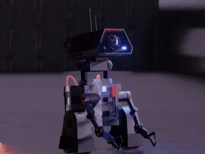 Sci-Fi Robot 3D Model Low-poly 3D model