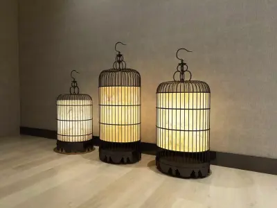 Bird Cage Lighting Low-poly 3D model