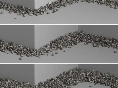 Gradient Pebbles Paths 01  3D model