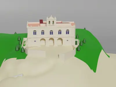 Sanctuary on a rock 3D model