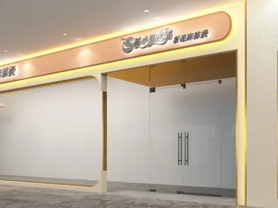 Restaurant door head 3D model