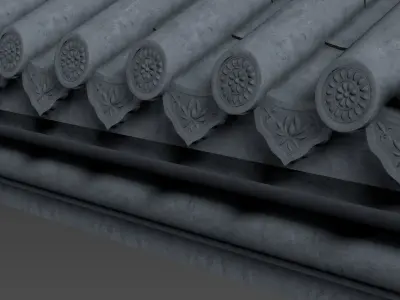Eaves of ancient Chinese architecture 3D model