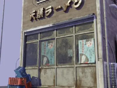 Old Japanese Ramen Shop 3D model