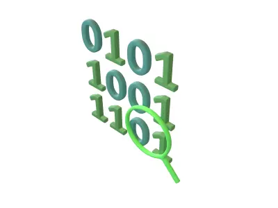Data Search Icon v1 002 Low-poly 3D model