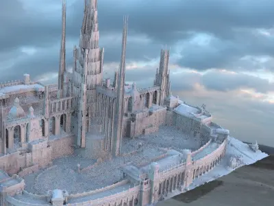 Ancient fantasy architecture under city 3D model 3D model