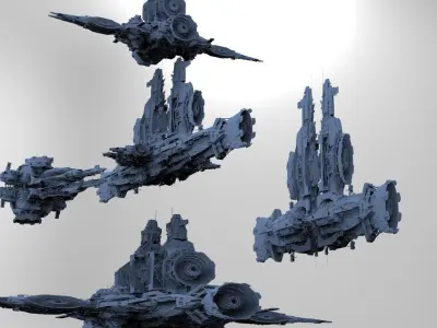 Sci-Fi Droid Prowler Ship Base Kit bash 5 3D model