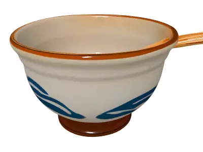 Japanese Ceramic Ramen Bowl with Chopsticks Low-poly 3D model