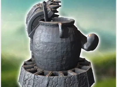 Fantastic accessory set with cauldron and tongue box 2 - Medieva 3D print model