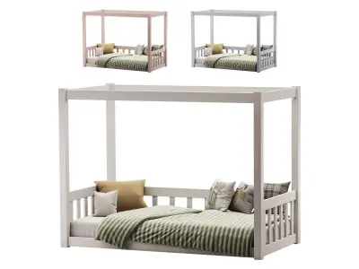 Floor Bed with Fence 3D model