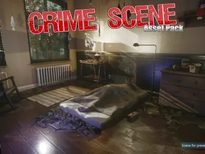 Low-Poly Crime Scene Pack Low-poly 3D model