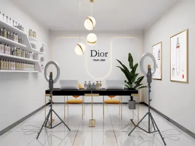 Modern live broadcast room Internet celebrity  Low-poly 3D model