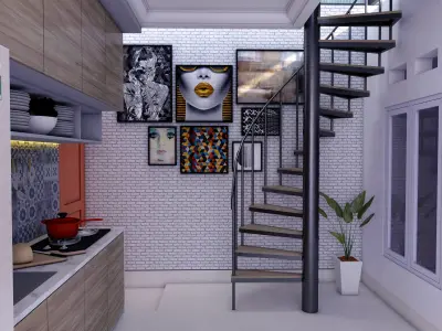 interior design kitchen 3D model