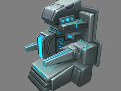 Wall Fortress - Machine Gun Type 02 3D model