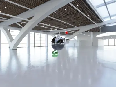 HDRI - Exhibition Hall Interior 2 - 16384x8192 Texture