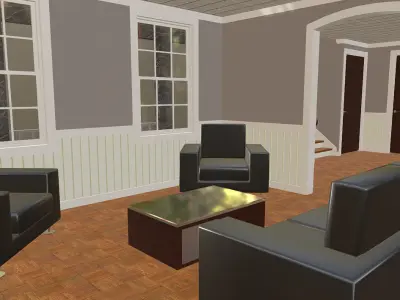 Furnished Suburban House 3D model