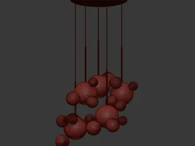 Giopato Coombes Bolle Circular Chandelier 24 Bubbles 3D model