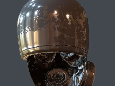 Gas mask helmet 3d model scifi Low-poly Low-poly 3D model Low-poly 3D model