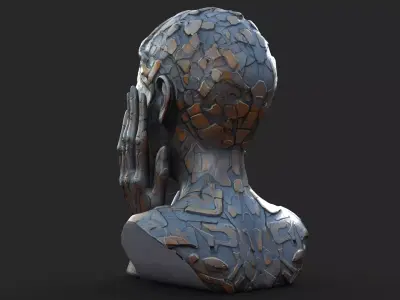 Cyberpunk Head Low-poly 3D model