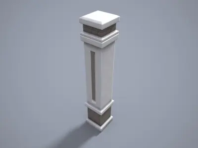 Gate and fence high quality low poly with full materials Low-poly 3D model