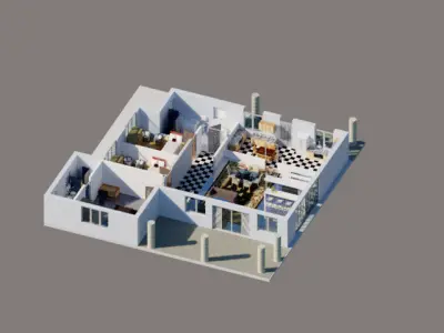 3D FLOORPLAN floor plan of house 3D model