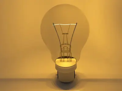 Incandescent Light Bulb With Filament Glow  Low-poly 3D model