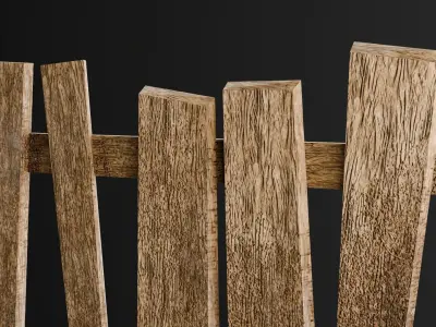 Wooden fence Game Assets item7 Low-poly 3D model