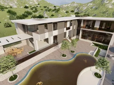 Casa Scene-villa-modern house 3D model 93