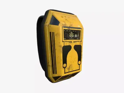 SciFi Backpack E02 Yellow - Fashion Character Design Low-poly 3D model