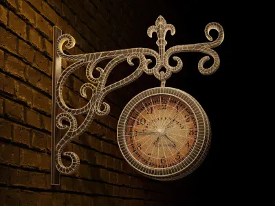 Street Wall Clock 3D model