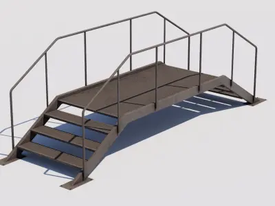 Rooftop Stairs 08 Low-poly 3D model