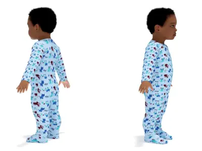  Little African Boy Light Skin in Full Bodysuit Rigged for Maya  purchase