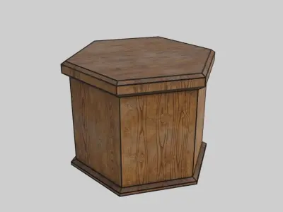 Wooden Stand  Low-poly 3D model