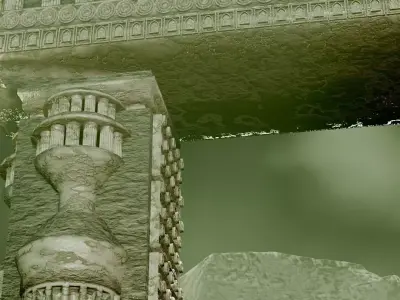 ancient ruins gateway 3D model - fantasy temple arch 3D model
