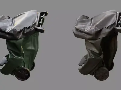 Crushed Trash Can 04 3D model