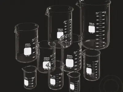 Portable Micro Lab Burner Tripod Beaker Chemistry set 3D model