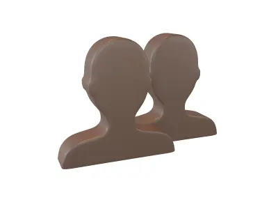 Two People Bust in Silhouette v1 007 Low-poly 3D model