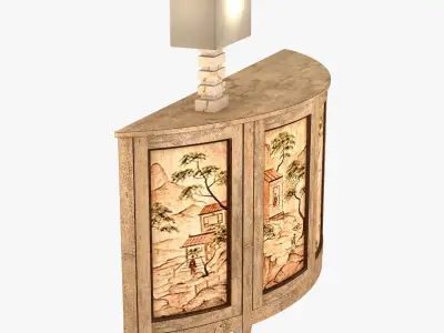 Nancy Corzine Harelequin Demilune Buffet vaughan Cartagena Lamp  3D model