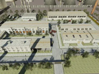 Abandoned Factory Level Low-poly 3D model