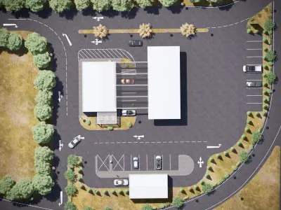 Gas station 3D model