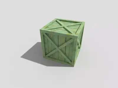 low poly wooden crate Low-poly 3D model
