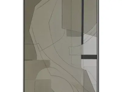 Set of 3 Abstract Paintings in Frames 3D model 153