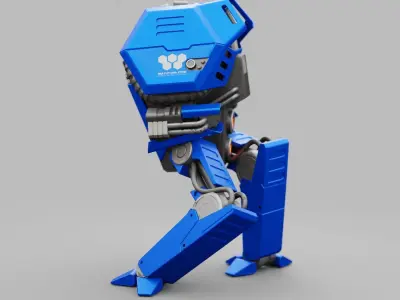 COMBAT DROID FOVOS  rigged character 3D model