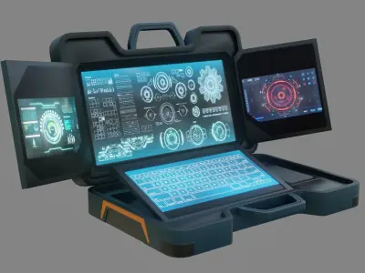 Sci-Fi Laptop - Low Poly Game Ready PBR Low-poly 3D model