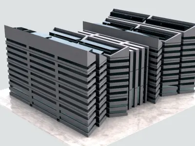 Modern Building Concept V301-LowPoly Low-poly 3D model