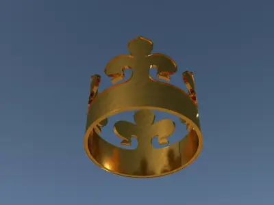 Crown gold in sky Free 3D model