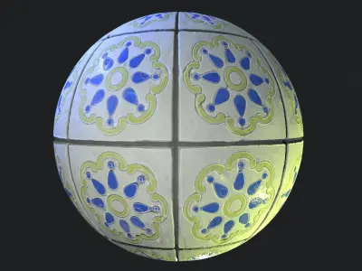 Stylized Portuguese Tiles Material 03 Texture