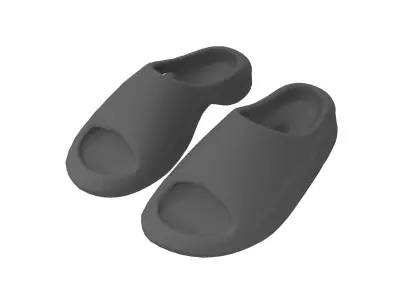 Plastic Slippers v1 002 Low-poly 3D model