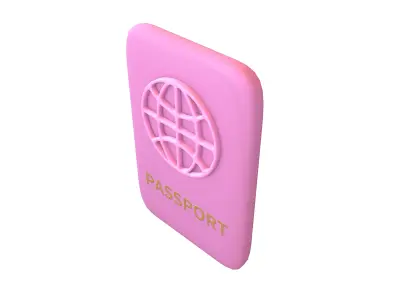 Cartoon Passport v1 005 Low-poly 3D model