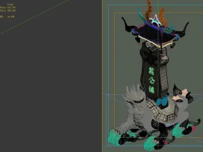 Game Model - Hanging Garden - Kunlun Hui Monument 3D model